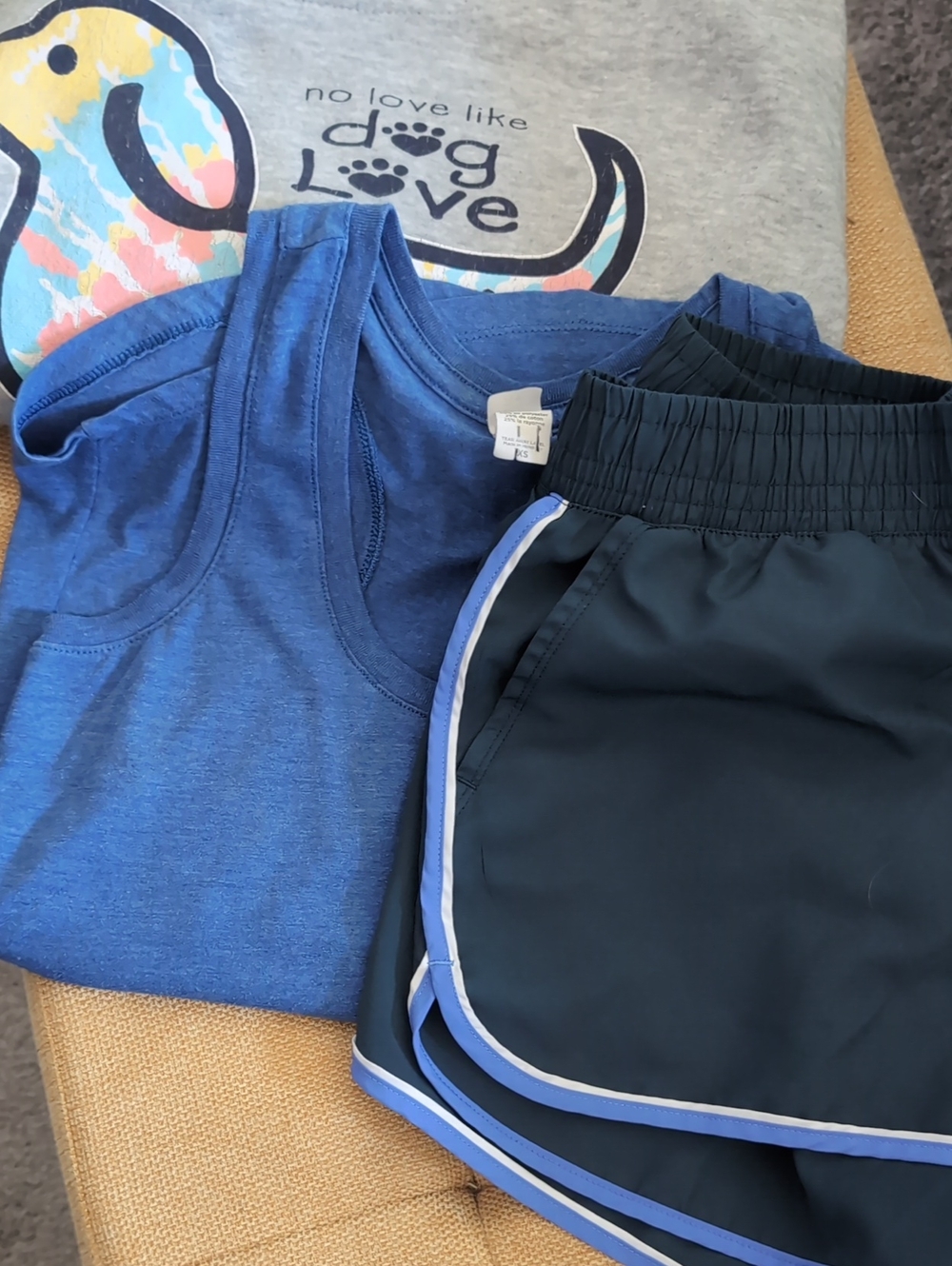 Athletic Works Blue Athletic Shorts with Blue Racerback Tank